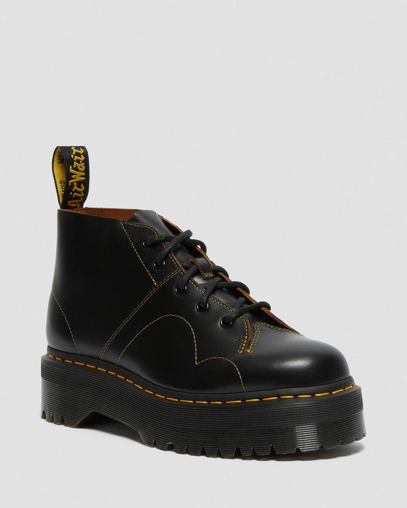 Black Women\'s Dr Martens Church Platform Monkey Boots | CA 226XYU